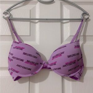 NWOT Juicy Couture Purple Sporty Text Print Bra